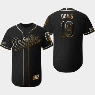 Orioles 19 Chris Davis Black Gold Flexbase Jersey