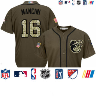 Orioles #16 Trey Mancini Green Salute to Service Stitched Baseball Jersey