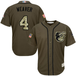 Orioles #4 Earl Weaver Green Salute to Service Stitched Baseball Jersey