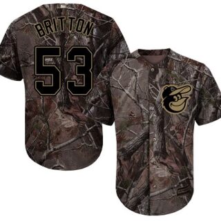 Orioles #53 Zach Britton Camo Realtree Collection Cool Base Stitched Baseball Jersey