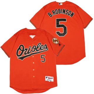 Orioles 5 Brooks Robinson Orange Cool Base Jersey