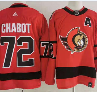 Ottawa Senators #72 Thomas Chabot Red Men's Adidas 2020-21 Reverse Retro Alternate NHL Jersey