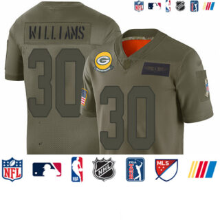 Packers #30 Jamaal Williams Camo Youth Stitched Football Limited 2019 Salute to Service Jersey
