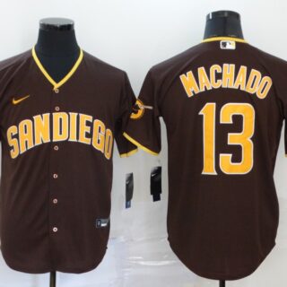 Padres 13 Manny Machado Brown Nike 2020 Cool Base Jersey