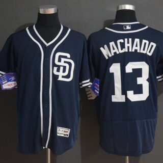 Padres 13 Manny Machado Navy Flexbase Jersey