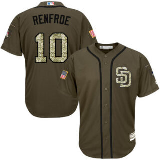 Padres #10 Hunter Renfroe Green Salute to Service Stitched Baseball Jersey