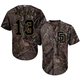 Padres #13 Manny Machado Camo Realtree Collection Cool Base Stitched Baseball Jersey
