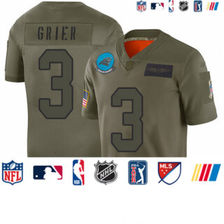 Panthers #3 Will Grier Camo Men's Stitched Football Limited 2019 Salute To Service Jersey