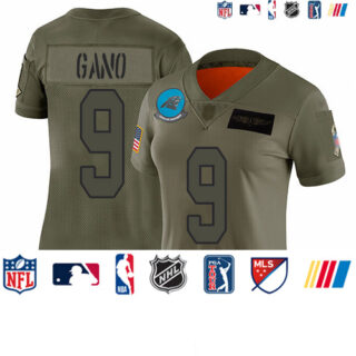 Panthers #9 Graham Gano Camo Women's Stitched Football Limited 2019 Salute to Service Jersey