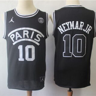 Paris Saint-Germain 10 Neymar Jr Black Jordan Fashion Jersey