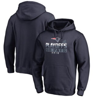 Patriots Navy 2018 NFL Playoffs Go Pats Men's Pullover Hoodie