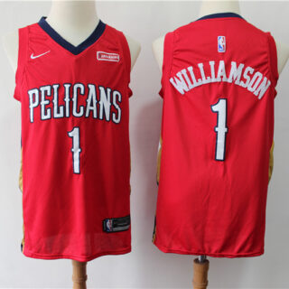 Pelicans 1 Zion Williamson Red Nike Swingman Jersey