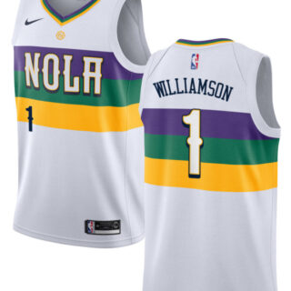 Pelicans 1 Zion Williamson White City Edition Nike Swingman Jersey