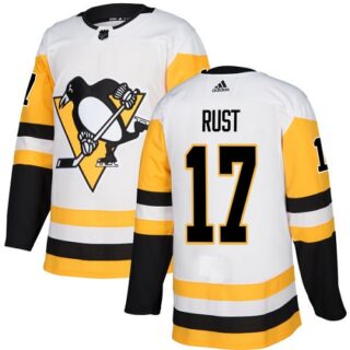Penguins #17 Bryan Rust White Road Authentic Stitched Hockey Jersey