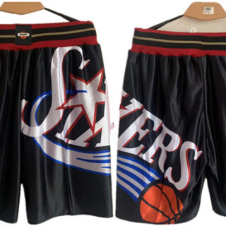 Philadelphia 76ers Black Shorts (Run Small)