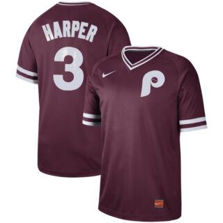 Phillies 3 Bryce Harper Red Throwback Jersey