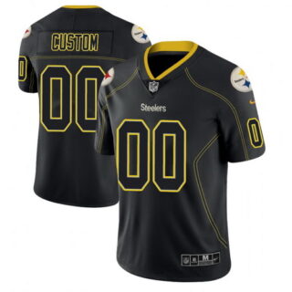 Pittsburgh Steelers Custom 2018 Lights Out Color Rush Limited Black Jersey