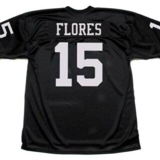 Raiders #15 Tom Flores Black Limited Jersey