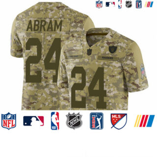 Raiders #24 Johnathan Abram Camo Men's Stitched Football Limited 2018 Salute To Service Jersey