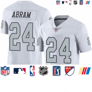 Raiders #24 Johnathan Abram White Men's Stitched Football Limited Rush Jersey