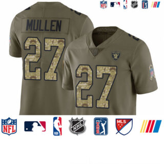 Raiders #27 Trayvon Mullen Olive Camo Men's Stitched Football Limited 2017 Salute To Service Jersey