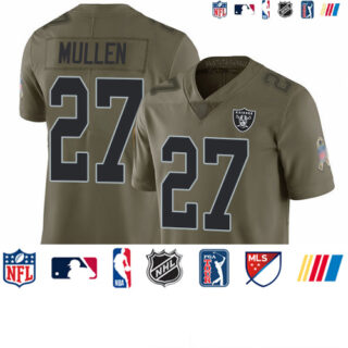 Raiders #27 Trayvon Mullen Olive Men's Stitched Football Limited 2017 Salute To Service Jersey