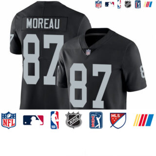 Raiders #87 Foster Moreau Black Team Color Men's Stitched Football Vapor Untouchable Limited Jersey