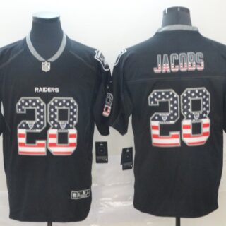 Raiders 28 Josh Jacobs Black USA Flash Fashion Limited Jersey