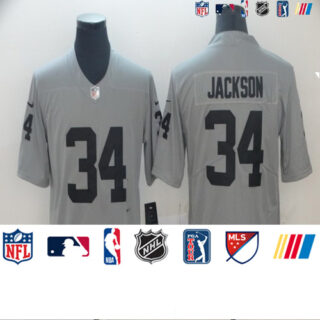 Raiders 34 Bo Jackson Gray Inverted Legend Limited Jersey