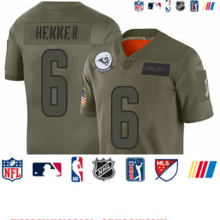 Rams #6 Johnny Hekker Camo Youth Stitched Football Limited 2019 Salute to Service Jersey