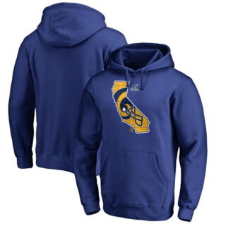 Rams Blue 2018 NFL Playoffs Men's Pullover Hoodie