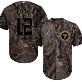 Rangers #12 Rougned Odor Camo Realtree Collection Cool Base Stitched Baseball Jersey