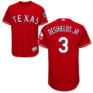 Rangers #3 Delino DeShields Jr. Red Flexbase Authentic Collection Stitched Baseball Jersey