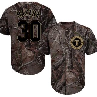 Rangers #30 Nomar Mazara Camo Realtree Collection Cool Base Stitched Baseball Jersey