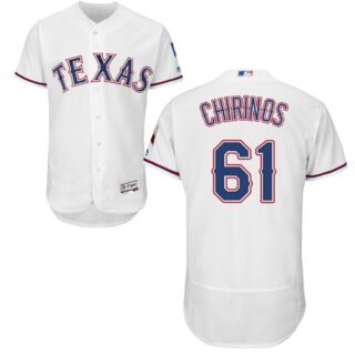 Rangers #61 Robinson Chirinos White Flexbase Authentic Collection Stitched Baseball Jersey