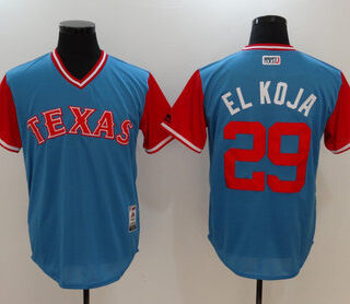 Rangers 29 Adrian Beltre El Koja Light Blue 2018 Players' Weekend Authentic Team Jersey
