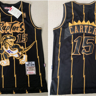 Raptors 15 Vince Carter Black 1998-99 Hardwood Classics Mesh Jersey