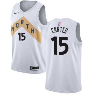 Raptors #15 Vince Carter White Basketball Swingman City Edition 2018 19 Jersey