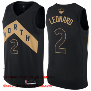 Raptors #2 Kawhi Leonard Black 2019 Finals Bound Basketball Swingman City Edition Jersey
