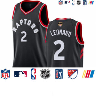 Raptors #2 Kawhi Leonard Black 2019 Finals Bound Basketball Swingman Statement Edition Jersey