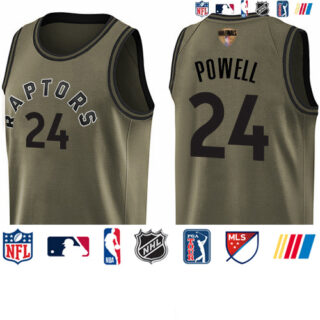 Raptors #24 Norman Powell Green Salute to Service 2019 Finals Bound Basketball Swingman Jersey