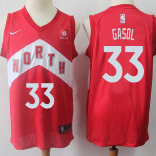 Raptors #33 Marc Gasol Red Basketball Swingman Earned Edition Jersey