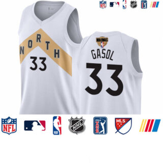 Raptors #33 Marc Gasol White 2019 Finals Bound Basketball Swingman City Edition 2018 19 Jersey