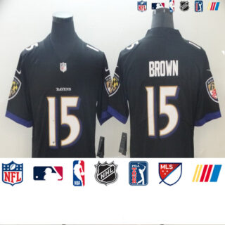 Ravens 15 Marquise Brown Black Alternate Vapor Untouchable Limited Jersey
