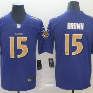 Ravens 15 Marquise Brown Purple Color Rush Limited Jersey