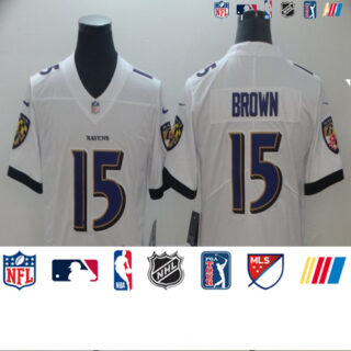 Ravens 15 Marquise Brown White Vapor Untouchable Limited Jersey