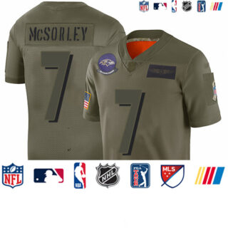 Ravens #7 Trace McSorley Camo Men's Stitched Football Limited 2019 Salute To Service Jersey