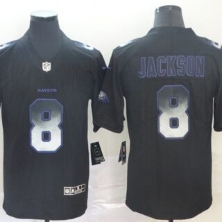 Ravens 8 Lamar Jackson Black Arch Smoke Vapor Untouchable Limited Jersey