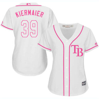 Rays #39 Kevin Kiermaier White Pink Fashion Women's Stitched MLB Jersey