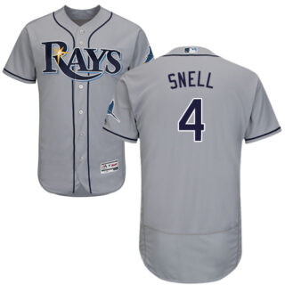 Rays #4 Blake Snell Grey Flexbase Authentic Collection Stitched Baseball Jersey